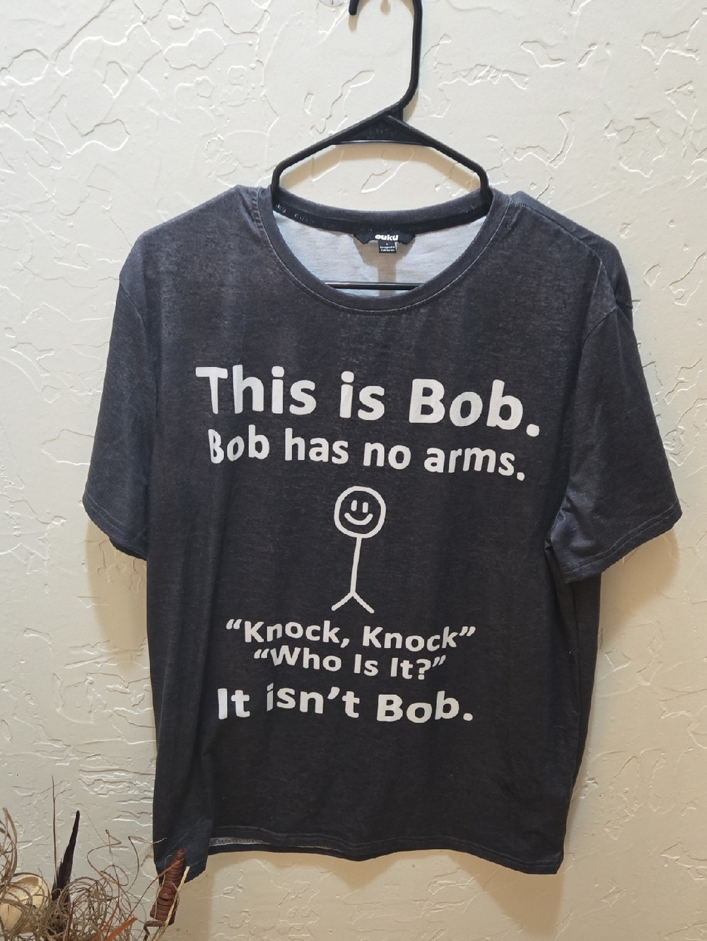 OAK Dark Gray 'This is Bob' Novelty Graphic Short Sleeve Tee